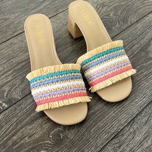 J CREW RAFIA SLIDES